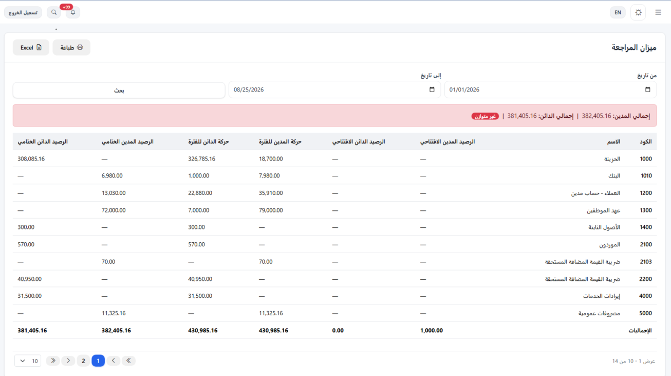 تحكم كامل فى أررشيف العميل الضريبى والمحسابى حتى تصددير القوائم المالية للعملاء 